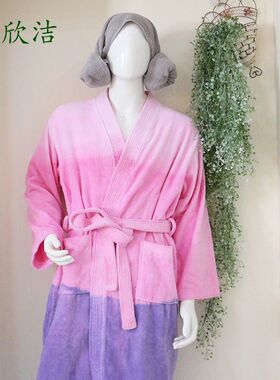 民宿用浴衣酒店炫彩浴袍纯棉亲肤家居服沐浴情侣睡袍定制染色浴袍