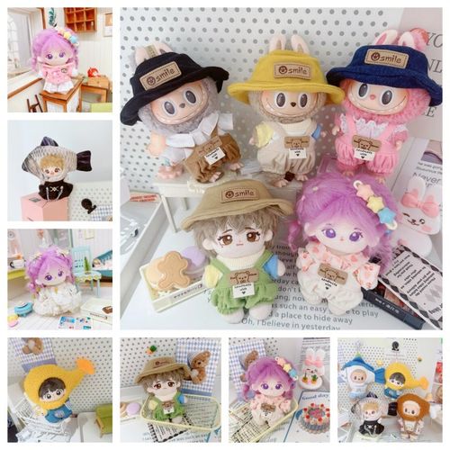 10cm娃衣15cm背带裤棉花y娃娃衣服头套帽子毛绒公仔人偶玩偶换装