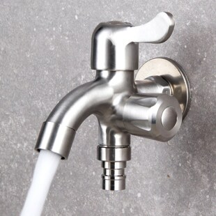 304不锈钢角阀一进二出双开关三通角阀拖把池洗衣机多双用水龙头