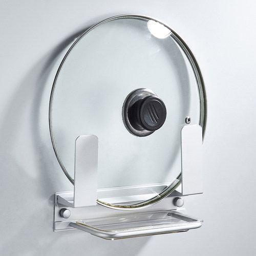 厨房太空铝锅盖架家用免打孔砧y板架壁挂式放锅盖的架子平底锅收