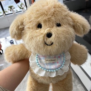 可爱棉花娃娃f衣卡通可爱围兜花边围脖小猫装 饰毛绒玩偶口水巾蕾