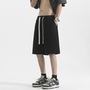 男款 薄运动裤 子外穿休E闲 男士 胖子五分裤 夏季 大尺码 冰丝短裤