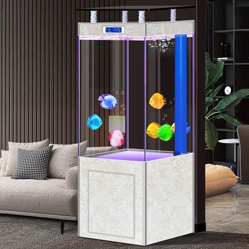 新款金晶超白底过滤智能鱼缸客厅家用中型落地式懒人W免换水水族