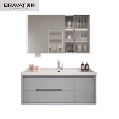 贝朗橡木烤漆法式陶瓷一体盆浴室柜洗漱洗手盆洗脸