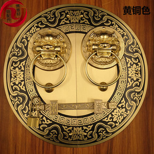 仿古木门拉手大门兽头门环古建农村院门拉环明装门栓锁复古狮子头