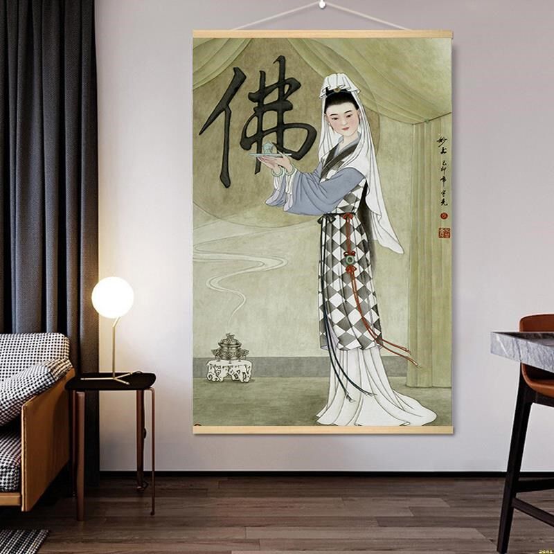 国画古代红楼梦十二金钗画像客厅办公室卷轴挂画玄关走廊