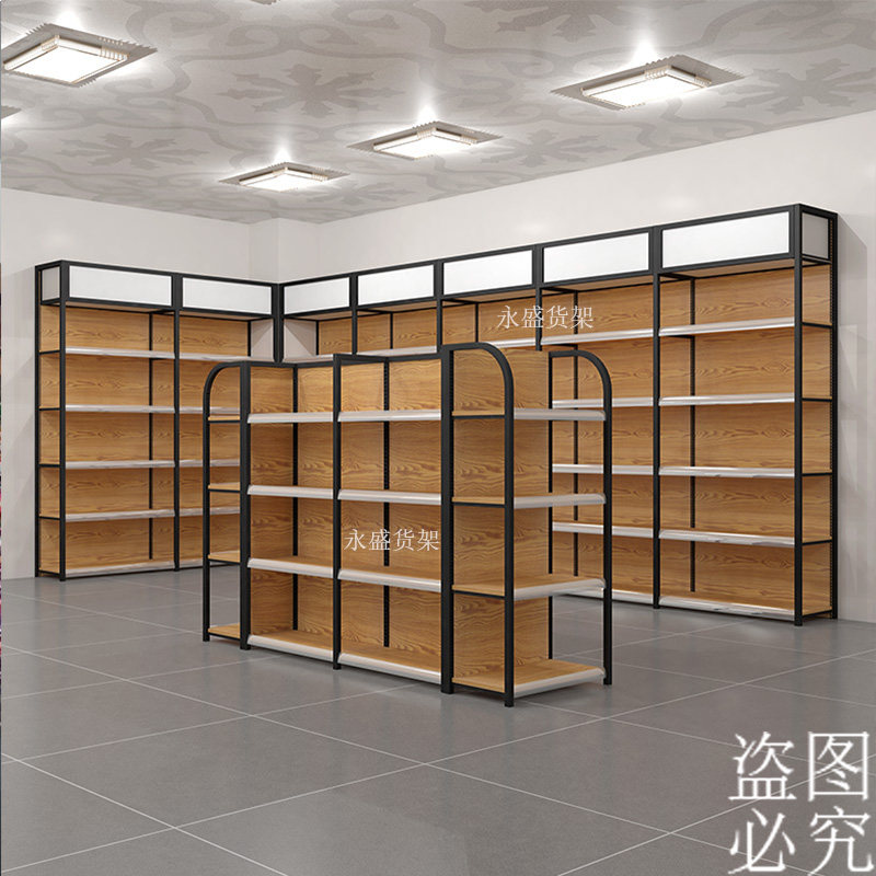 店面展示柜超市端面灯箱地柜母婴便利文具店商品展示架