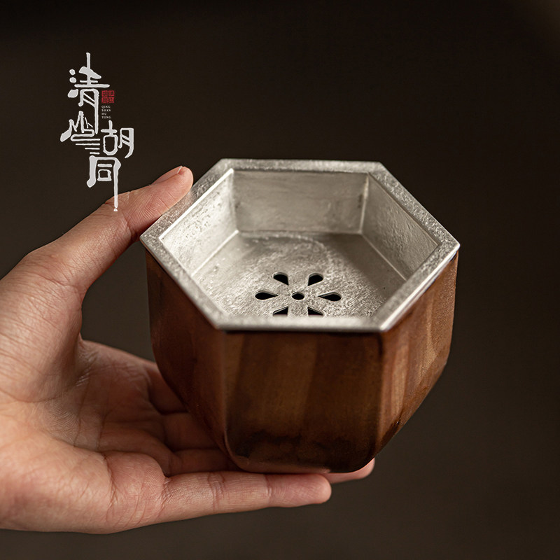 山胡同锡盖建水手工干泡茶渣缸复古功夫茶具茶道零
