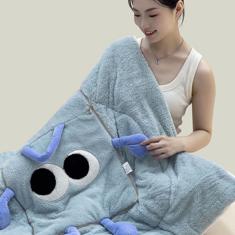 网红手提式卡通抱枕被两用加厚绒女生办公室午睡折叠毛毯汽车靠垫,居家布艺,抱枕被,淘宝优惠券,粉丝福利购,淘宝优惠卷