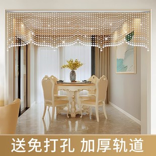 轻奢装 珠帘门帘客餐厅玄关过道屏风卧室皇冠新款 饰水晶帘子免打孔