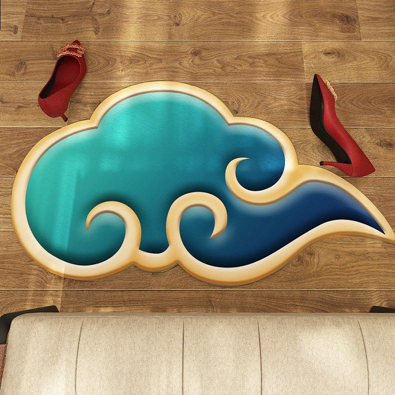 地毯皮革中国风古典祥云云纹地垫床边毯新中式防滑垫子转椅门垫,居家布艺,地毯,淘宝优惠券,粉丝福利购,淘宝优惠卷