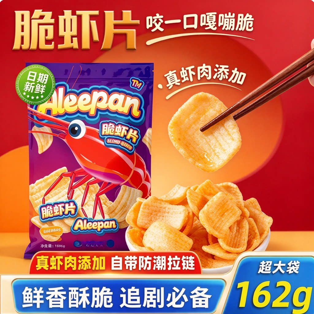 厚切脆虾片酥香浓脆下午茶解馋