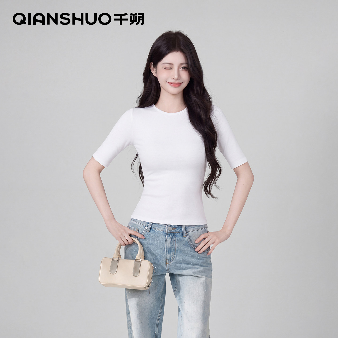 千朔初秋中袖t恤女打底内搭上衣图片