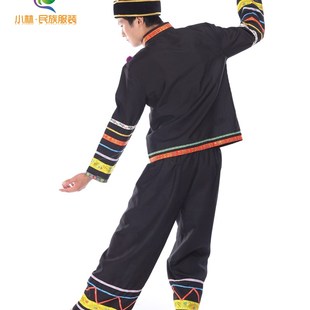 黑色长袖拉祜族男装演出舞蹈服装 景颇族彝族苗族表演民族服211