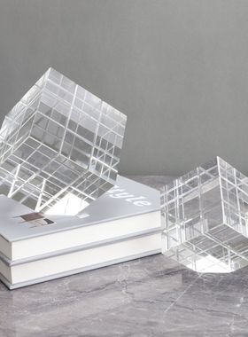 新中式切角水晶样板房售楼部卧室客厅餐厅书房电视柜桌面饰品摆件