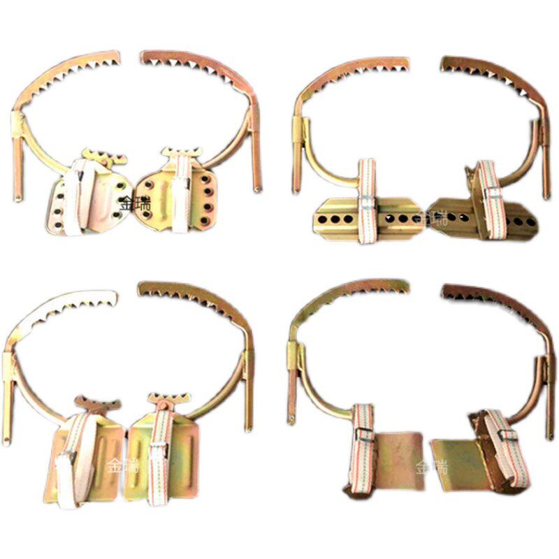 专业通信木杆脚扣爬杆爬树工具木杆实心木杆固定两牙脚扣爬杆铁鞋