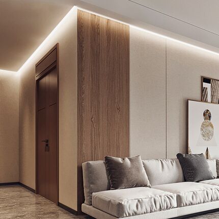 洗墙灯led线性灯嵌入式线形灯回光槽悬浮吊顶灯带暗装弧形反光槽