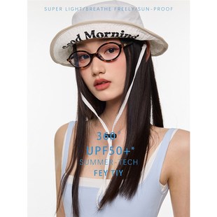 韩国设计字母渔夫帽K防晒户外遮阳盆帽女可折叠 很轻 feytiy 速干