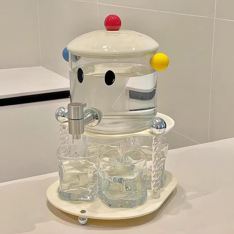 夏天多巴胺快乐桶!可爱水龙头玻璃冷水壶水果茶桶冷泡茶桶饮料桶