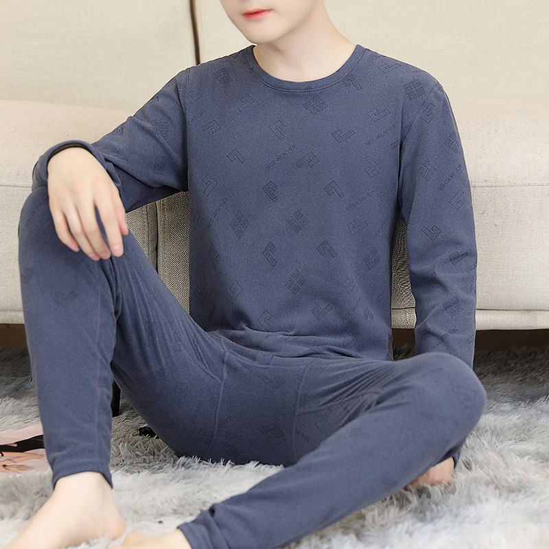 男士保暖内衣德绒套装冬季青少年修身防寒学生时S尚秋衣秋裤一套