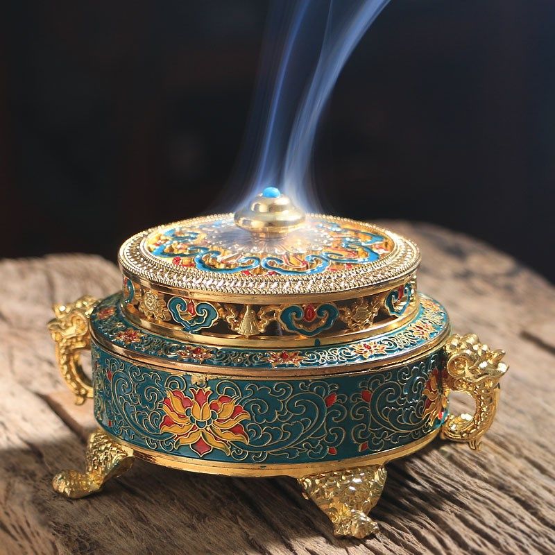 大号藏式香薰炉景泰蓝仿古铜家用室内熏香炉沉檀盘香创意香炉摆件,家居饰品,香薰炉,淘宝优惠券,粉丝福利购,淘宝优惠卷