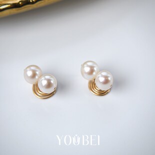 小耳垂简约隐形无耳洞耳夹天然淡水珍珠小巧复古气质小巧耳环耳饰