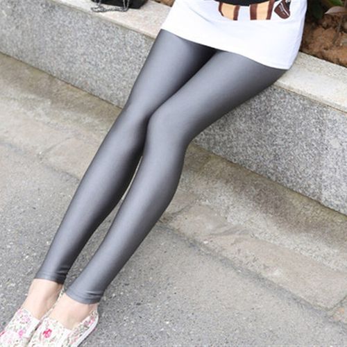 光泽裤女夏季外穿踩脚裤弹力薄款紧身体型裤光滑面超薄Z冰丝打底