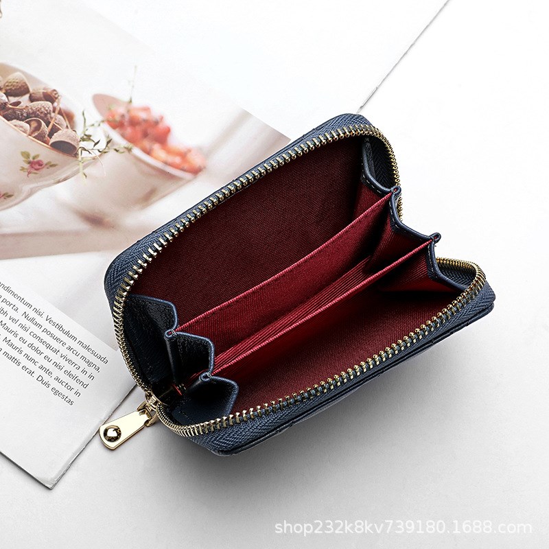 工厂直批202g4新款羊皮短款钱包女多功能折叠女士零钱包简约皮夹