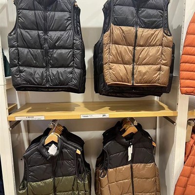 日单试衣间秋冬季男款高级轻型羽绒背心宽绗缝马甲撞色T保暖46324