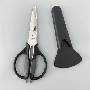 新款多功能厨h房剪刀鸡骨剪鱼剪食物辅食剪可拆不锈钢带套筒