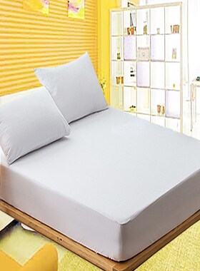 防滑防水简约白色隔尿床笠透气床罩F 酒店床单床垫全包保护防尘罩