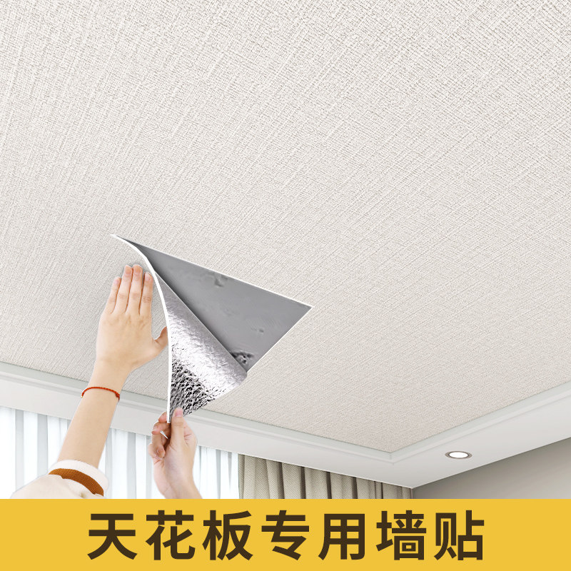 天花板贴纸自粘屋顶隔音悬吊式天花板遮丑装饰棚顶壁纸墙顶掉皮专,家居饰品,软装墙贴,淘宝优惠券,粉丝福利购,淘宝优惠卷