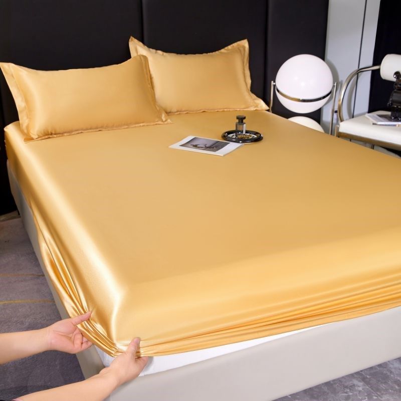 夏季冰丝床笠单件床罩纯色床套防滑床单三件套可机洗床垫保护罩,床上用品,床笠,淘宝优惠券,粉丝福利购,淘宝优惠卷