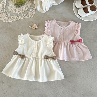 上衣外穿 洋气半身裙婴儿公主裙无袖 a类 宝宝薄款 女童裙子2025夏季