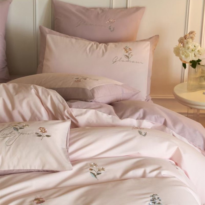 有床笠小号款~秋冬精致全棉100支磨毛纯棉四件套被套床单床用品