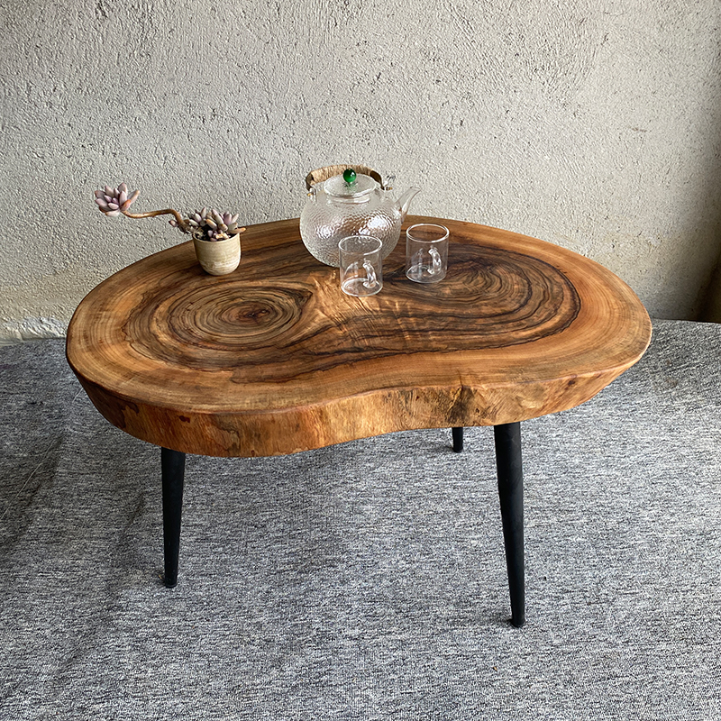 实木茶几边角几小户型异形香樟木茶桌民宿矮桌侘寂风阳台茶台