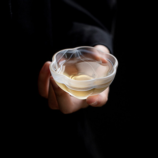 单杯女士小茶 琉璃烟云莲花品茗杯家用加厚耐高温琉璃主人N杯中式