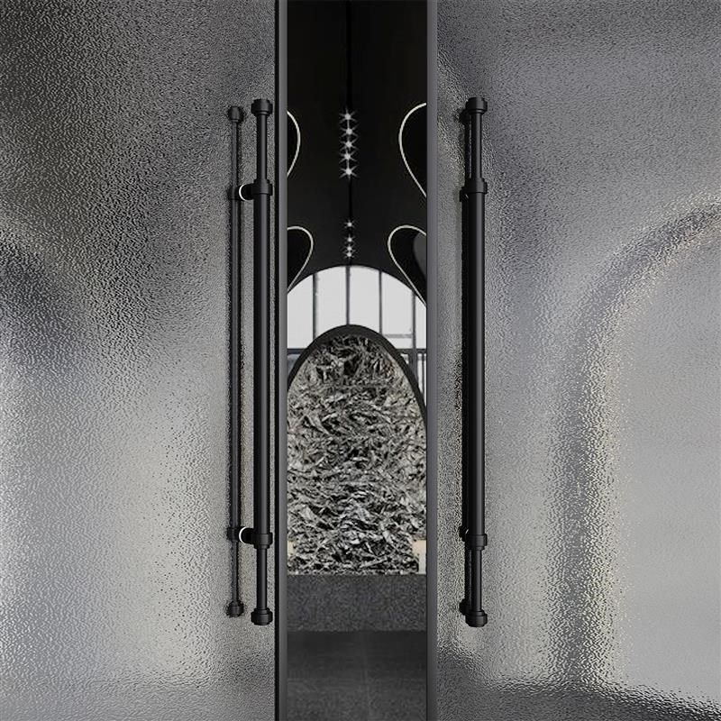 现代玻璃门大拉手酒店会所包厢实木门高端豪华拉手