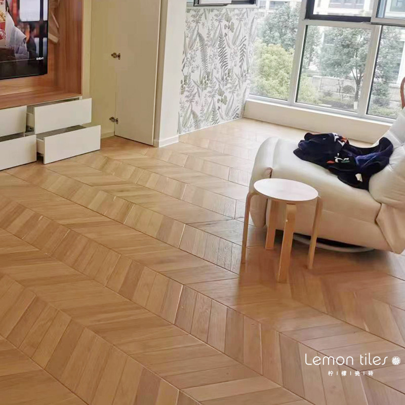 法式菱形鱼骨纹木纹砖 客厅卧室防滑仿木地板 木纹瓷砖