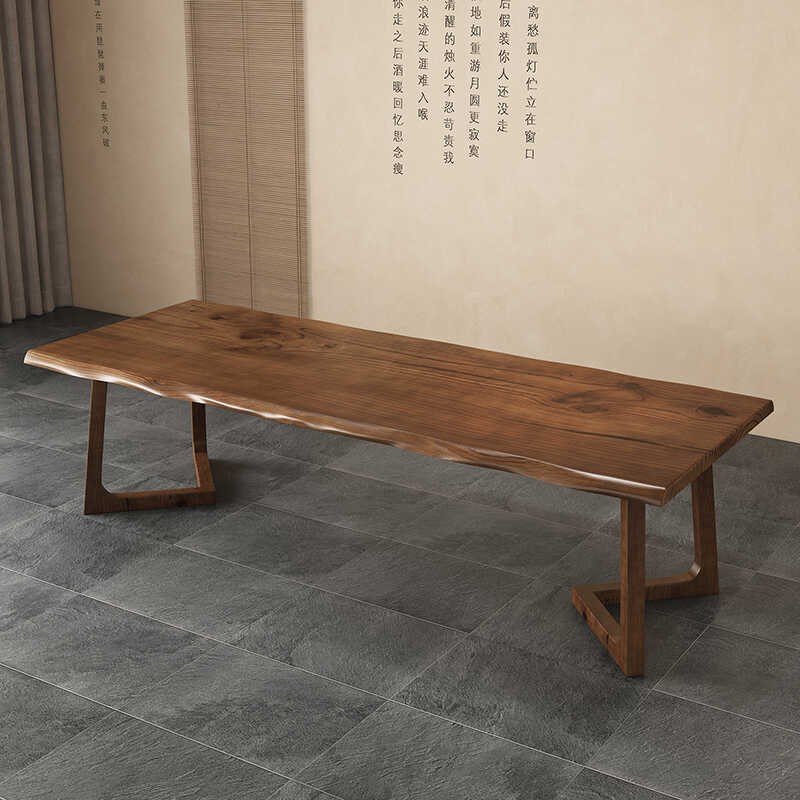 实木泡茶桌椅现代大板茶台办公会议室大桌子客厅阳台茶几