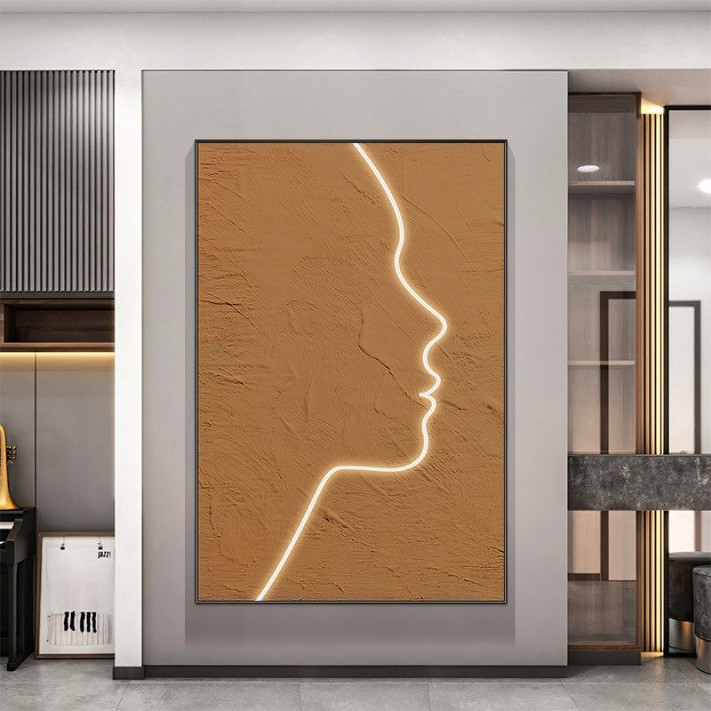 极简抽象色块线条人物装饰画侘寂风玄关挂画走廊过道客厅壁画