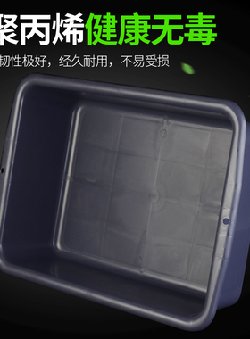 收餐盆酒店白云长方形塑料筐加厚黑白色下栏盆收碗盆收集框安检筐