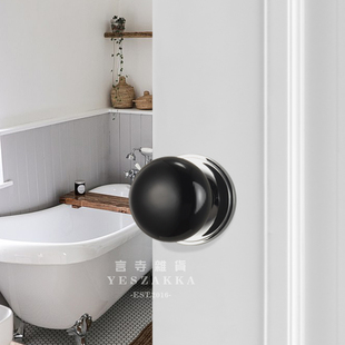 言寺杂货复古法式门把手执手锁球型陶瓷通道锁室内