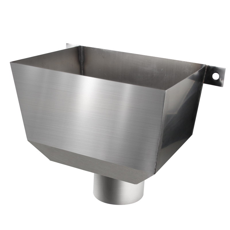 锈钢落水斗 漏水斗侧墙铁固定排水管方形接水槽雨水斗下水口