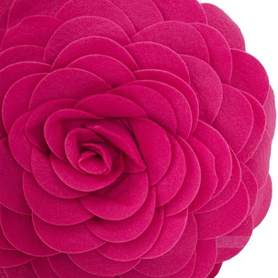 纽约下城公园伊娃神秘宝石色玫瑰瓣毛毡靠枕圆形多色选