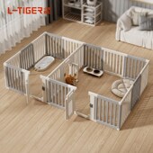 灰白拼色子狗狗围栏宠物护栏中小型犬狗室内隔离栏栅栏用品