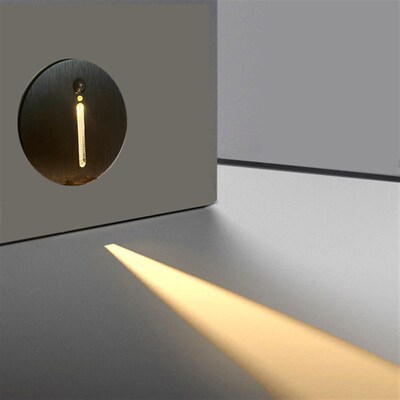 地脚灯圆形光控体感应灯墙角灯嵌入式梯步过道踢脚灯