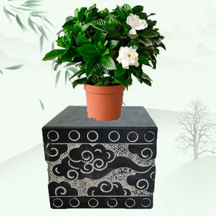 石雕青石柱基石新架盆景庭院方形柱墩石头柱础垫基石装