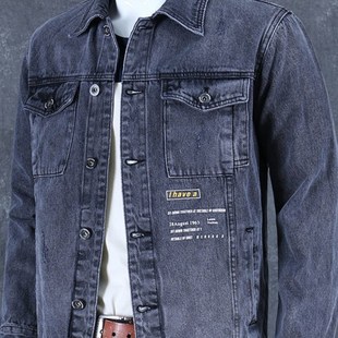 夹 外穿牛仔外套建筑工人耐E脏耐磨工作服焊工防烫工装 春秋季 男士