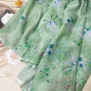 42支纯苎麻 薄款 宽1.4米 旗袍夏季 面料 3J米价 青雾